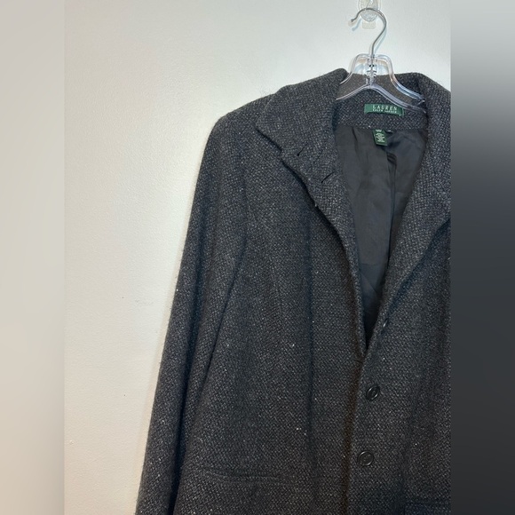 Lauren Ralph Lauren Women's Medium Gray Button Down Wool Blend Blazer Sz 16W - Picture 9 of 9